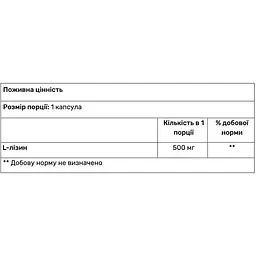 Амінокислота L-Лізин Haya Labs L-Lysine 500 мг 100 капсул - мініатюра 2