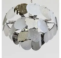 Декоративна підвісна люстра Artlight 21822/600CH хромована на 14 ламп E14 з прозорим і матовим білим склом. - мініатюра 3
