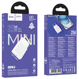 МЗП Hoco N74 Speed ultra-thin PD25W (1USB-C) White - мініатюра 2