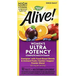 Мультивітаміни для жінок Nature's Way Alive! Ultra Potency Multi-Vitamin 60 таблеток - мініатюра 2