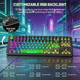 Клавіатура Attack Shark X87 Ultra RGB Meg Shark Switches Wireless (AS-6979033730229-SJ) Shadow Jade (G-000004500) - мініатюра 4
