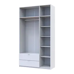 Розпашна Шафа для одягу Doros Лукас Білий 3ДСП 135х50х240 (80737800) - мініатюра 4