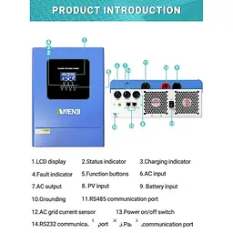 Гібридний сонячний інвертор Anenji ANJ-6200W-48PL-WIFI 48V [162189] - мініатюра 5