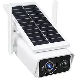 IP камера відеоспостереження RIAS X1 (iCSee APP) Wi-Fi 2MP вулична із сонячною панеллю White (3_02397)