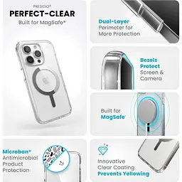 Чохол прозорий протиударний Speck Presidio Clear Case MagSafe для Apple Iphone 15 Pro (6.1") 150559-3240 - мініатюра 5