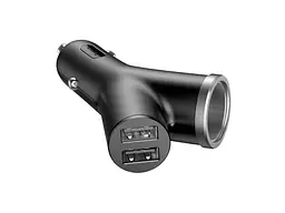 Автомобільний зарядний пристрій BASEUS Y type dual USB+cigarette lighter extended car charger 3.1 A Black (CCALL-YX01) - мініатюра 2