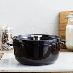 Каструля KitchenAid Cast Iron чавунна з кришкою 22 см 3.3 л чорна (CC006058-001) - мініатюра 5
