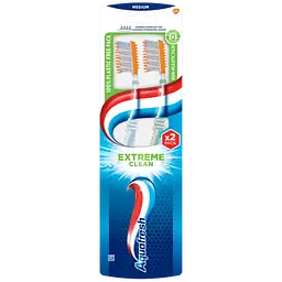 Зубна щітка Aquafresh Extreme Clean Medium 1+1, середня, в ассортименті, 2 шт. - мініатюра 2