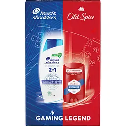Подарунковий набір: шампунь проти лупи Head & Shoulders Основний догляд 2-в-1 330 мл + дезодорант-стік Old Spice Whitewater 50 мл