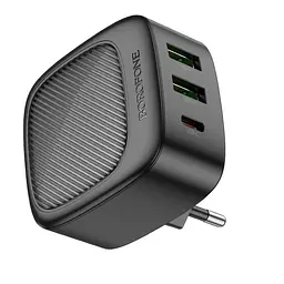 Адаптер мережевий Borofone Lucky PD charger BAS23A |2USB/1Type-C, 30W/3A, PD/QC| - мініатюра 3