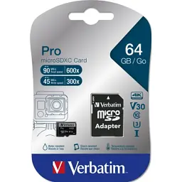 Карта пам'яті Verbatim 64GB microSDXC class 10 UHS-III PRO (47042) - мініатюра 2
