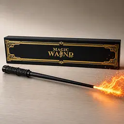 Магічна паличка Чорна Magic Wand — Подарунковий набір з USB-зарядкою й ефектним дизайном, що стріляє вогнем - мініатюра 4