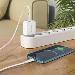 Блок живлення адаптер Borofone Easy Speed single port charger BA57A 20W білий - мініатюра 3