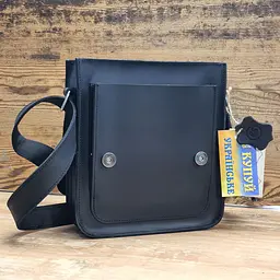 Чоловіча шкіряна сумка GS 23*21*6 см чорна (КЛ 001 черн) 200 - мініатюра 2