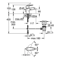 Змішувач для біде Grohe QuickFix StartEdge 23345001, Хром - мініатюра 2