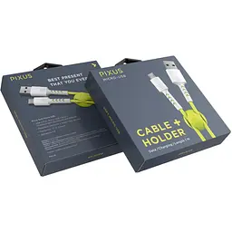 Дата кабель USB 2.0 AM to Micro 5P 1.0m Soft white/lime Pixus (4897058531176) - мініатюра 5