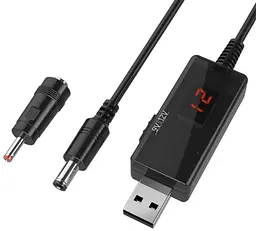 Кабель-адаптер для роутера No Brand USB 5 V - DC 9 V / 12 V Чорний (2104619012) - мініатюра 6