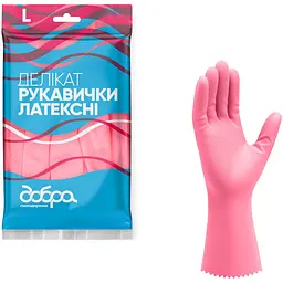 Рукавички латексні Добра господарочка Делікат L