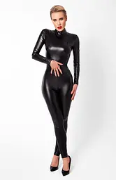 Комбінезон Noir Handmade F319 Caged, 3XL, під латекс, довгий рукав, з доступом, кільце на поясі - мініатюра 2