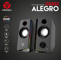 Компьютерные колонки Fantech GS 302 ALEGRO Bluetooth 6W Black - мініатюра 2
