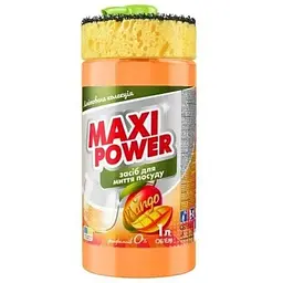 Засіб для миття посуду MAXI POWER 1л (дозатор+губка) Манго