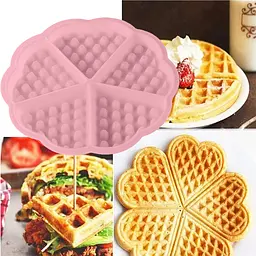 Силіконова форма для випічки вафель Серце, Kitchen Master Рожевий 86191