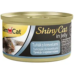 Вологий корм для котів GimCat ShinyCat in Jelly з тунцем та креветками 70 г