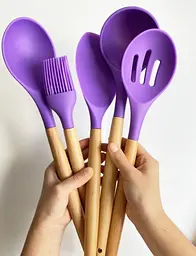 Набір кухонного приладдя Silicone kitchen utensils set 12 предметів Фіолетовий - мініатюра 2