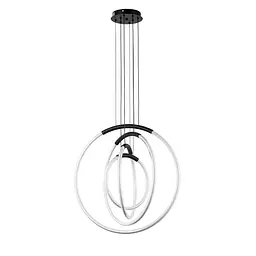 Люстра стельова LED Levistella 7812022 (300+400+500+600) BK, 46W, 3000K, чорний, сучасний стиль
