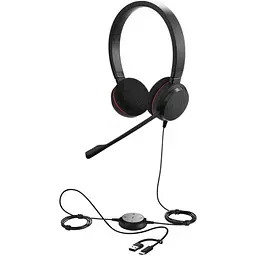 Гарнітура Jabra EVOLVE 20 SE MS Stereo + USB C/A adapter (шкіра) - мініатюра 4