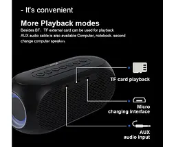 Портативная колонка, часы, будильник Kisonli LP2S Bluetooth 1200mAh 5Вт Black - мініатюра 5