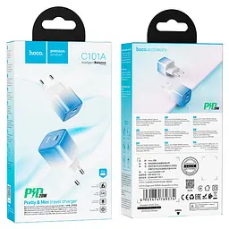МЗП Hoco C101A single port PD20W charger ( EU ) Ice Blue - мініатюра 3