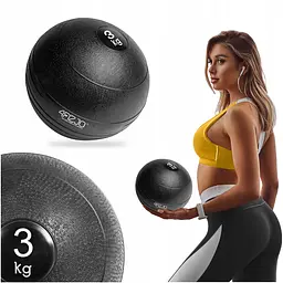 Слембол (медичний м'яч) для кросфіту 4FIZJO Slam Ball 3 кг Black (P-5907739315410) - мініатюра 14