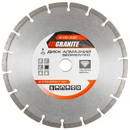 Диск відрізний алмазний MasterTool по бетону каменю граніту Granite 230 мм сегментний
