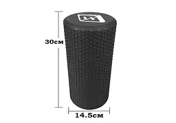 Масажний ролик EasyFit Foam Roller 30 см Чорний (EF-2024-BK) - мініатюра 2