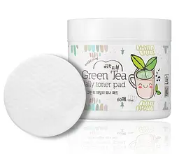 Спонж для обличчя Esfolio Green Tea Daily Toner Pad із зеленим чаєм
