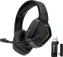 Ігрова гарнітура XTRIKE ME GH-512W XBOX/PS/PC, бездротова+ 2.4G+3,5мм, 7 режимів RGB, чорна - мініатюра 2