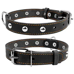 Нашийник Collar одинарний з прикрасами (ширина 25мм довжина 38-50см) чорний