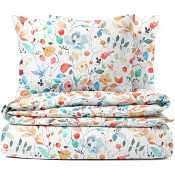 Комплект постільної білизни Cosas полуторний без простирадла AQUARELLE FLOWERS CS1 160 x 220 см (FlowersAquaColorful_160_2)