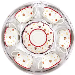Чайний набір Lefard Christmas Delight, 250 мл, білий з червоним (985-148) - мініатюра 6