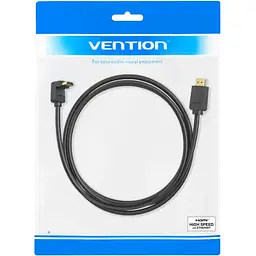 Кабель HDMI M-M, 1.0 м, V2.0, 4K 60Гц, кут 270 °, PVC, чорний Vention - мініатюра 5