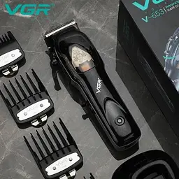 Професійна машинка для стрижки з підставкою VGR V-653 тример для чоловіків чорна 5 Вт - мініатюра 5