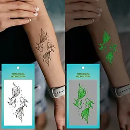 Тату тимчасове Рибки неонові Tattooshka L-72 Різнокольоровий shop (4825800010549) - мініатюра 3