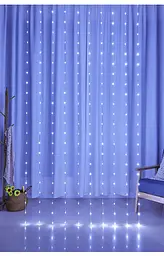 Гірлянда штора LED Star Sun Lamp великі краплі роси 3х2.5 метра 200 led з пультом - мініатюра 6