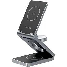 Зарядний пристрій 15W 3-in-1 Magnetic Wireless Fast Charger Gray Vention (FGFH0)