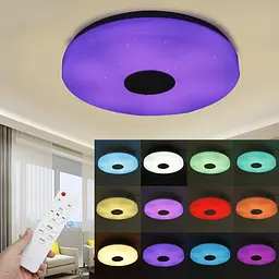 38 см світлодіодний RGB світильник стельовий Bluetooth + пульт дистанційного керування - мініатюра 3