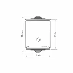 IP65 Кнопка дзвінка сіра VIDEX BINERA VIDEX (25729-000) - мініатюра 4