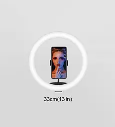 Селфі-лампа Led кільце BSM MJ33 RGB 33 см + штатив-трипод 200 см (DL 815616551) - мініатюра 6