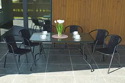 Комплект садових меблів 140х80см 4Points Verona-6 з прямокутним столом 140х80см і 6 стільців - мініатюра 2