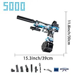Бластер Pistol Drum Gel Ball 5000 шт. гель кульок з бризками blue - мініатюра 2